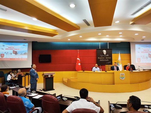 Tarsus Mahalle Muhtarları Toplantısı, Tarsus Kaymakamı Kadir Sertel OTCU Başkanlığında, Tarsus Belediyesi Meclis Salonunda Yapıldı